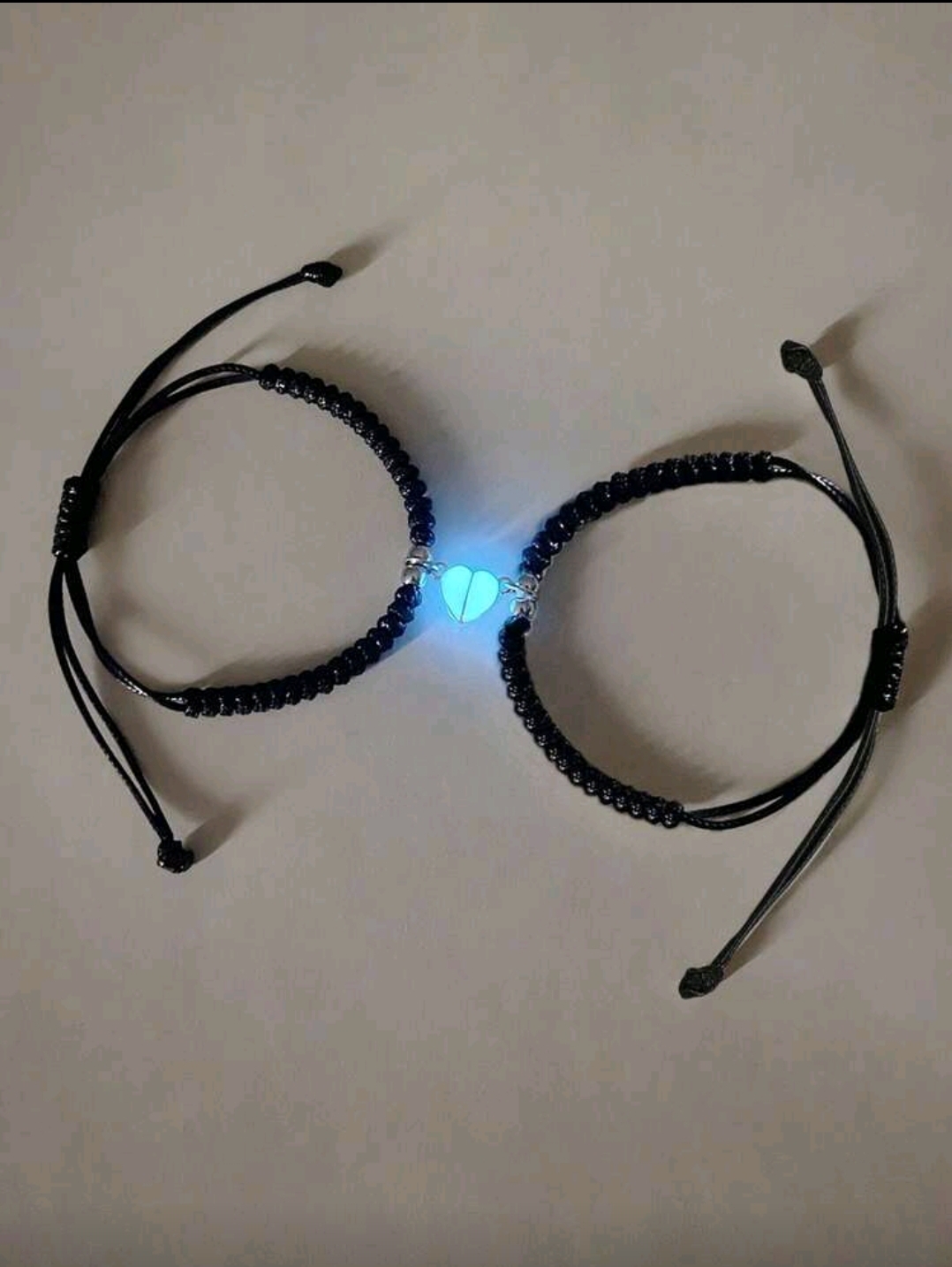 PULSERA PARA PAREJA CON CORDON NEGRO P40